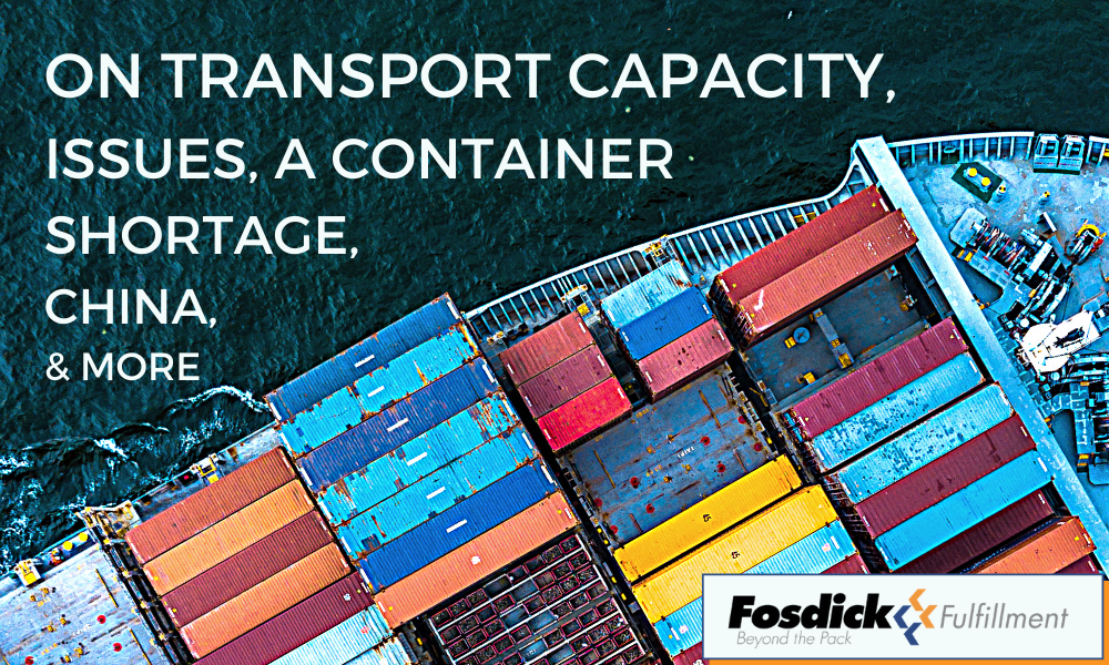 On Transport Capacity Issues. A Container Shortage. China. & More.
